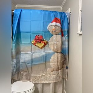 Beach holiday shower curtain never used standard size